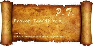 Prokop Teofánia névjegykártya
